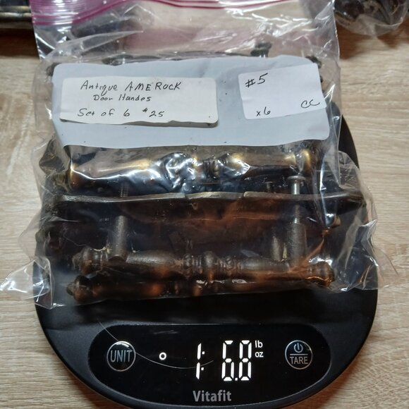 Vintage 1970s Amerock Brass Drawer Handles Pulls with Backplates 6 sets/pc #5CC - Picture 4 of 5